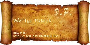 Vályi Patrik névjegykártya